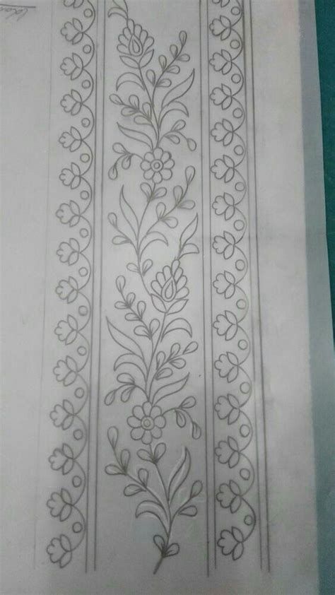 Hand Embroidery Tracings - Aari/Maggam Work - Knotty Threadz % % Khakha Designs Border, Embroidery Pattern Design, Border Embroidery Designs, Bead Embroidery Patterns, Border Embroidery, Hand Work Embroidery, Embroidery Neck Designs, Pola Sulam, Embroidery Flowers Pattern