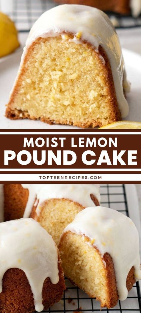 The Lemon Pound Cake is super moist, best, easy, and flavorful. It is soaked with sweet lemon syrup and topped with amazing lemon cream cheese frosting. Moist Lemon Pound Cake, Delicious Lemon Desserts, Lemon Bundt Cake Recipe, Cream Cheese Pound Cake Recipe, Tube Pan, Citrus Desserts, Lemon Pound Cake Recipe, Lemon Cream Cheese Frosting, Lemon Cream Cheese