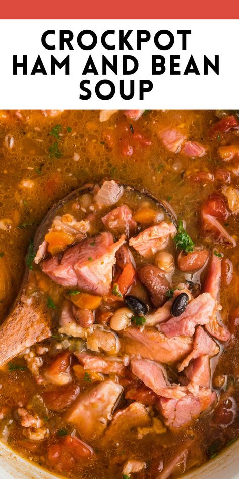 Crockpot Ham and Bean Soup {The BEST Recipe} Ham Hock And Beans In Crockpot, Ham Hock Recipes Crockpot, Best Crockpot Ham, 5 Bean Soup, Ham Soup Crockpot, Crockpot Ham And Bean Soup, Bean Soup Crockpot, Crockpot Ham And Beans, Ham Hock Soup