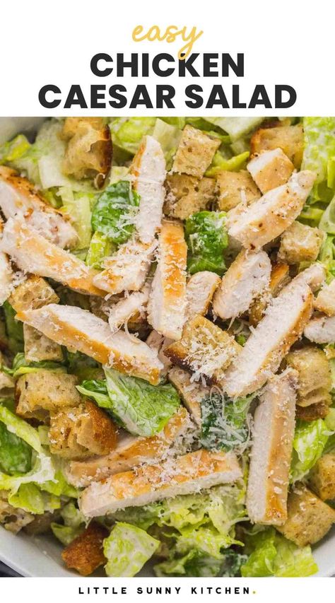 Chicken Ceaser Salad Recipe, Salads Chicken, Salad Lovers, Salad With Homemade Dressing, Grilled Chicken Caesar, Chicken Caesar Salad Recipe, Grilled Chicken Caesar Salad, Little Sunny Kitchen, Meal Rotation