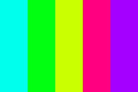 Electric Rainbows color palette Clown Core Color Palette, Weird Core Color Palette, Scenecore Color Palette, Clowncore Color Palette, Cyberpunk Color Palette, Electric Color Palette, Dieselpunk Art, Rainbow Color Palette, Neon Colour Palette