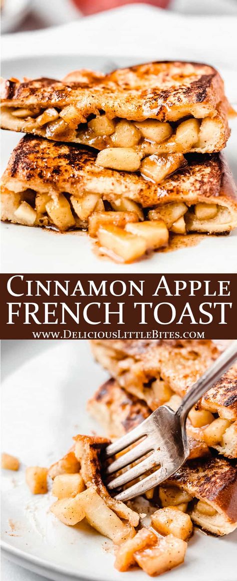 French Toast No Syrup, Caramel Apple French Toast, How To Make Stuffed French Toast, Granola French Toast Recipe, Specialty French Toast, Apple Pie Stuffed French Toast, Cinnamon Stuffed French Toast, French Toast Apple, Cinnamon Apple French Toast