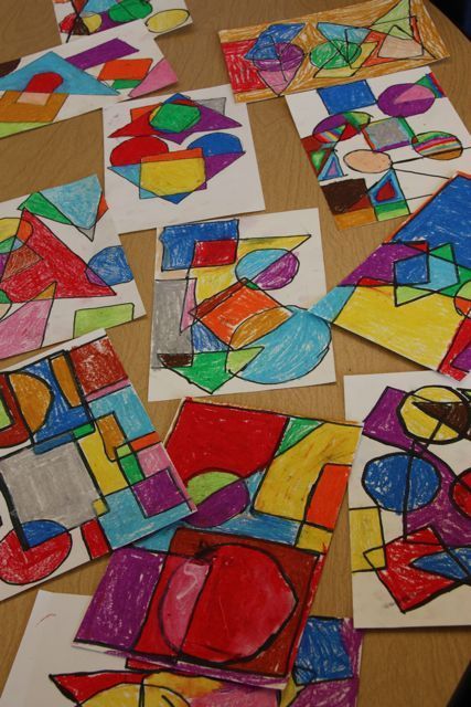 Mondrian Art Lesson ~ Highlights shapes and colors as well as a great master!  Great to do during a 2D Geometry unit Art Sub Lessons, Art Sub Plans, First Grade Art, Kindergarten Art Lessons, Mondrian Art, Kindergarten Art Projects, 2nd Grade Art, 3rd Grade Art, Elementary Art Projects