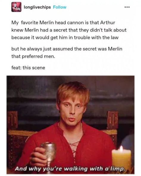 onceandfuturehighpriestess on Instagram: "I legit want to know what was going through Arthur's head in that scene lol
•
•
•
Credit: longlivechips and fiction-justanotherstateofmind on Tumblr
•
•
•
#merlin #bbcmerlin #merlinbbc #emrys #merlinemrys #adventuresofmerlin #theadventuresofmerlin #onceandfutureking #kingarthur #arthurpendragon #pendragon #princearthur #bradleyjames #colinmorgan #kingandlionheart #twosidesofthesamecoin #merthur" Merlin And Arthur Funny, Merthur Art, Merlin Pictures, Arthur X Merlin, Merlin Oc, Merthur Fanart, Merlin X Arthur, Merlin Art, Arthur And Merlin