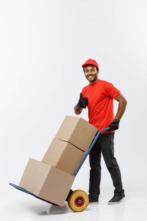 Delivery concept - portrait of handsome ... | Free Photo #Freepik #freephoto #background #people #hand #man Grey Studio, Professional Movers, Food Graphic Design, Packers And Movers, Moving Services, Learning Design, Studio Background, Moving Company, Creative Ads