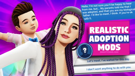 Would you like your teens to adopt babies, or have kids who were adopted search for their biological parents? Thanks to adoption mods, both are possible! Read Sims 4 Woohoo Mod, Mods For Sims 4, Sims 4 House Building, Sims 4 Teen, Biological Father, Foster Family, The Sims 2, Sims Mods, Sims 4 Custom Content