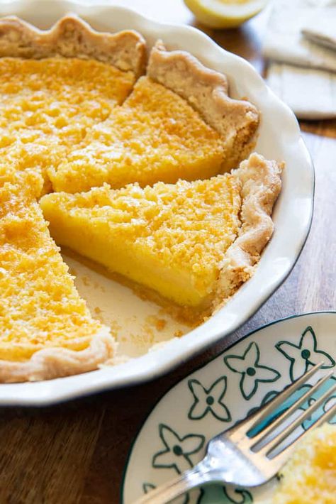 Lemon Buttermilk Pie - Made with Meyer Lemon Custard Filling #buttermilkpie #custardfilling #lemonpie #meyerlemon #recipe Recipe For Buttermilk Pie, Recipe For Buttermilk, Strawberry Cheesecake Parfaits, Homemade Nacho Cheese Sauce, Buttermilk Pie Recipe, Homemade Nachos, Buttermilk Pie, Lemon Custard, Parmesan Crusted Chicken