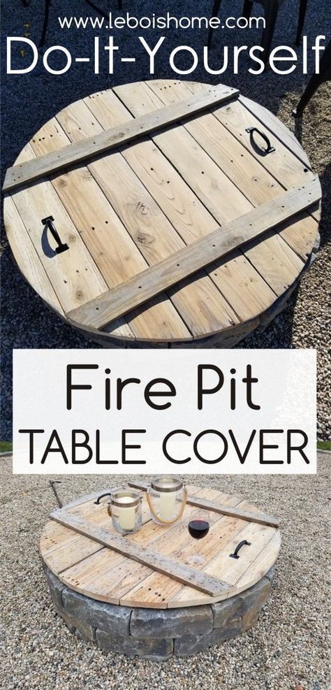 Backyard In Ground Fire Pit Ideas, Fire Pit Diy Cheap Easy, Fire Pit Covers Diy, Diy Home Fire Pit, Fire Pit Cover Ideas Diy, Base For Fire Pit, Outdoor Fire Pit Cover, Easy Backyard Fire Pit Ideas, Faux Fire Pit