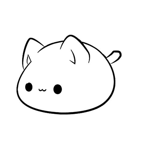 Cute Fat Cats, Simple Cat Drawing, Cat Coloring Pages, Animal Outline, Cat Outline, Chat Kawaii, Kitten Drawing, Cat Coloring, Cute Cat Drawing