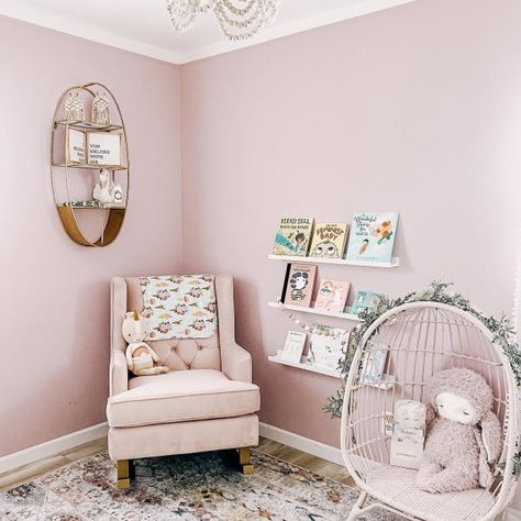 Fading Rose SW 6296 - Red Paint Color - Sherwin-Williams Pink Nursery Paint Colors, Pink Nursery Paint, Pink Girls Room Paint, Pink Nursery Colors, Chandelier Butterfly, Girls Room Paint Colors, Girls Bedroom Paint Colors, Playroom Paint Colors, Blush Pink Paint