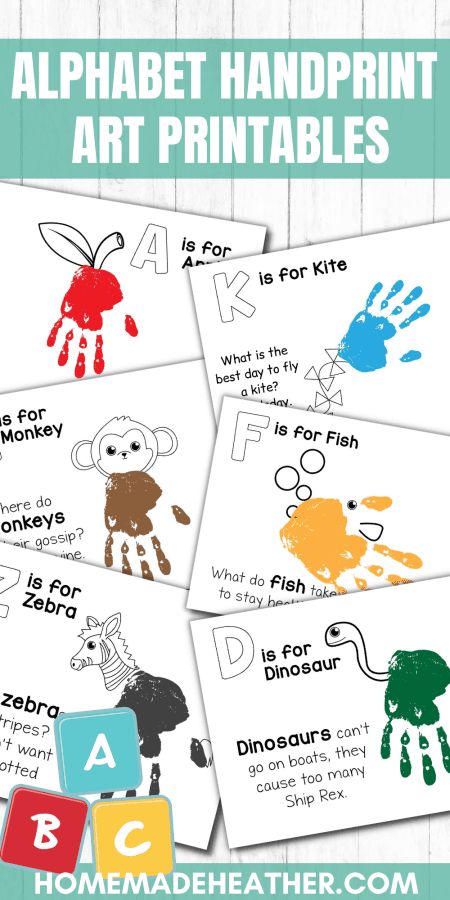 Alphabet Handprint Crafts, Free Printable Handprint Template, Footprint Alphabet Book, Animal Letters Alphabet Craft, Letter Handprint Craft Alphabet Book, Handprint Abc Book, Hand Print Alphabet Book, Free Handprint Printable, Letter A Handprint