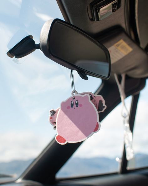 Kirby Car Decor, Kirby Car Accessories, Kirby Car, Air Freshener Design, Cute Kirby, Wedding Flyer, Car Air Fresheners, Cute Games, Car Accessory