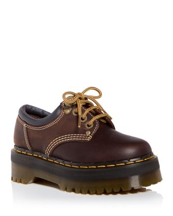 Dr. Martens Women's 8053 Arc Quad Platform Oxfords Brown Low Top Doc Martens, 8053 Arc Crazy Horse Leather Platform Casual Shoes, Brown Chunky Shoes, 8053 Doc Martens, Brown Doc Martens Outfit, Brown Docs, Brown Platform Shoes, Doc Martens Oxfords, Brown Doc Martens