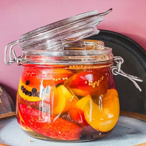 How to pickle peaches – recipe | Pickling, fermenting and preserving | The Guardian Pickled Peaches, How To Peel Peaches, Peach Recipe, Ginger And Honey, Sunday Roast, Stone Fruit, Pickling Recipes, Parsnips, Fermenting