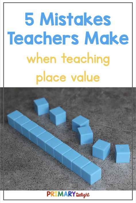 Teaching place value in 1st grade can be tricky. This blog post shares some key place value activities to help your students develop a solid understanding in this key math skill. Learning about place value in first grade will help students be successful with future math work down the road. Remembering a few key tips will make your place value instruction clear for your first and second grade students. This blog post shares common teaching mistakes and how to avoid them. Place Value Math Games, Teaching Place Value, 1st Grade Math Games, Skill Learning, Place Value Games, Teaching Place Values, Place Value Activities, Math Place Value, Teaching Second Grade