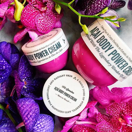 Açaí Body Power Cream - Sol de Janeiro | Sephora Pink, Flowers, Cream, Skin Care, Purple, Sephora, Skin, White