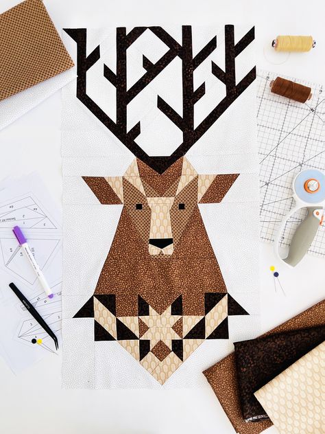 Hunting Quilt Patterns, Deer Quilt Patterns, Alaska Quilt, Moose Quilt, Canadian Quilts, Fpp Quilt, Violet Craft, Deer Quilt, Wildlife Quilts