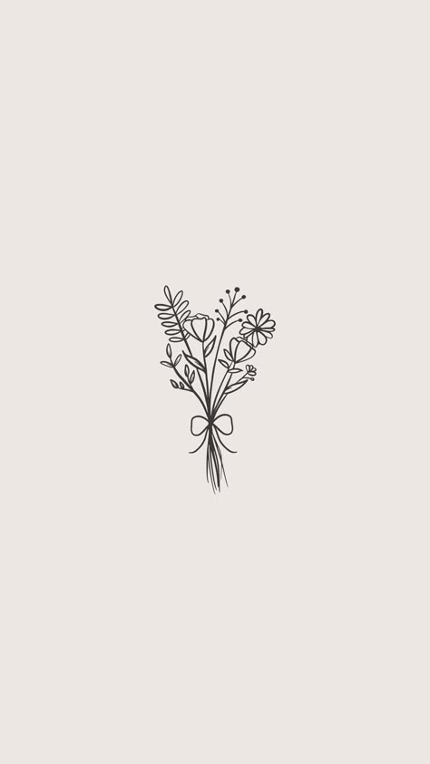 Small Bouquet Drawing, Gardenia Bouquet Tattoo, Bouquet Of Flowers Easy Drawing, Mini Bouquet Flowers Tattoo, Dainty Flower Bouquet Drawing, Dainty Flowers Drawing, Mini Flower Bouquet Drawing, One Line Flower Bouquet Drawing, Minimalist Bouquet Tattoo