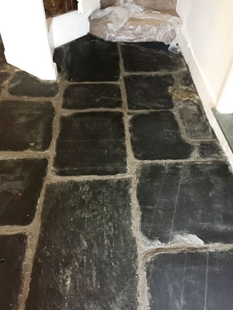 Slate Flagstone Floor, Slate Tile Floor Bathroom, Flagstone Floor, Flagstone Tile, Slate Floors, Grout Paint, Rock Floor, Slate Rock, Slate Floor