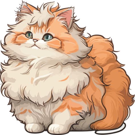 Fluffy Ragamuffin Cat Cartoon with AI Generative Fluffy Cat Drawing, Ginger Cat Art, Ragamuffin Cat, Ragamuffin, Cat Cartoon, Fluffy Cat, Ginger Cats, Lesson Ideas, Cat Drawing