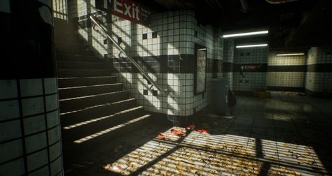 Tmnt Shifting, Subway Reference, 1 Week Challenge, Apocalypse Train Station, Subway Station Aesthetic, Train Cabin, Abandoned Subway, Bathroom Scene, Abandoned Train Station Aesthetic