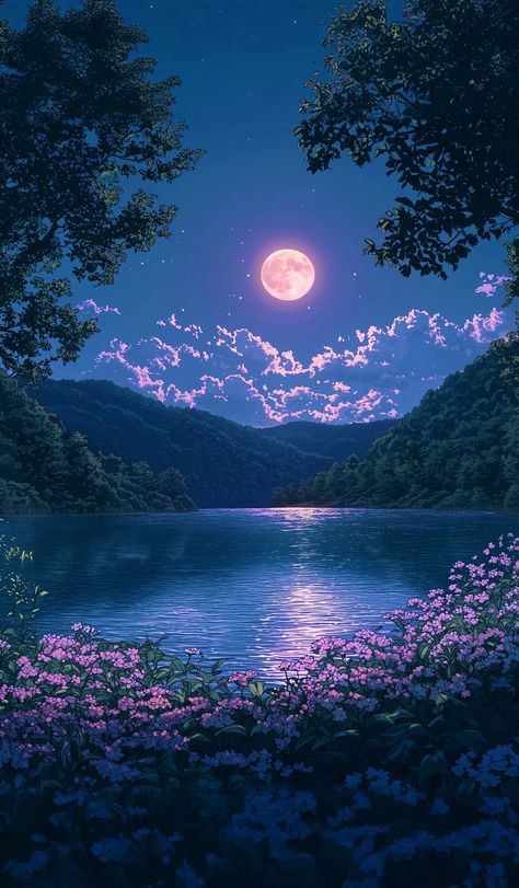 ⁀➷ Wallpaper ✪ Cute Pictures Wallpaper Beautiful Anime Art, Pc Lockscreen Wallpaper, Noon Aesthetics, Relaxing Background Wallpapers, Aesthetic Water Wallpaper, Ipad Wallpaper Aesthetic High Quality, Enchanted Wallpaper, Night Sky With Moon, Celestial Wallpaper