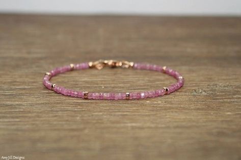 Rose Gold Jewelry Aesthetic, Pink Sapphire Jewelry, Sundance Jewelry, Bracelet Layering, Boho Jewels, Shiny Jewelry, Sapphire Stones, Bracelet Rose Gold, Rose Gold Beads