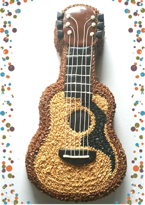 How To Make A Guitar Cake, Guitar Theme Cake, Guitar Cakes, Guitar Cakes For Men, Guitar Birthday Cakes, Bolo Musical, Acoustic Guitar Cake, Guitar Party, 22nd Birthday Cakes