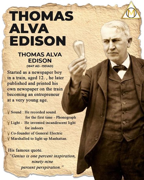 Thomas Edison Inventions, Edison Inventions, Flash Card Template, Thomas Alva Edison, Alva Edison, Famous Inventors, Science Knowledge, Picture Composition, Amazing Facts For Students