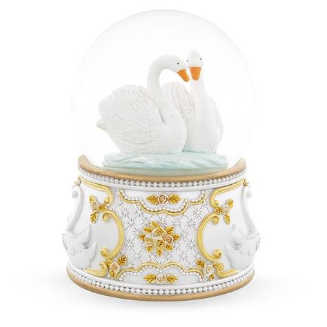 Swans In Love, Mechanical Music, Birds For Sale, Water Gift, Musical Snow Globes, Christmas Tunes, Popular Gifts, Painted Resin, Online Gift Shop