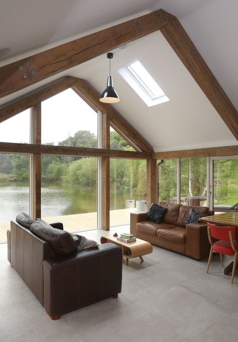 Lakeview House — Roderick James Architects Scottish Cottage, Olive Farm, Oak Framed Extensions, Gable Window, Woodburning Stove, Oak Frame House, Scottish House, Room Extensions, Glazed Walls