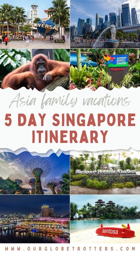 Explore the best of the Little Red Dot over 5 days - the perfect length of time to take a family vacation in Singapore, the small but incredible city nation in Southeast Asia | Family friendly things to do in Singapore | Best of Singapore with kids | 5 day Singapore Itinerary #singapore | Our Globetrotters Family Travel Blog Singapore Itinerary 5 Days, Singapore With Kids, Vacation Itinerary Template, Singapore Things To Do, Holiday In Singapore, Singapore Itinerary, Best Family Vacation Destinations, Things To Do In Singapore, Singapore Tour