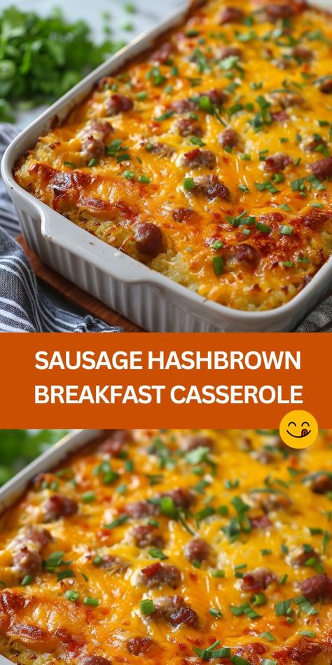 Looking for a hearty breakfast option? Try our Sausage Hashbrown Breakfast Casserole! With savory pork sausage, fluffy eggs, crispy hash browns, and melted cheddar cheese, it's a crowd-pleaser. Perfect for brunch gatherings or lazy weekend mornings. Egg And Hashbrown Casserole Recipes, Breakfast Casserole No Sausage, Best Breakfast Egg Casserole, Healthy Breakfast Recipes Casserole, Breakfast Casserole Sausage And Hashbrowns, Breakfast Casserole With Hashbrowns And Crescent Rolls, Breakfast Casserole Shredded Hashbrowns, Diced Hashbrown Breakfast Casserole, Turkey Sausage Hashbrown Casserole