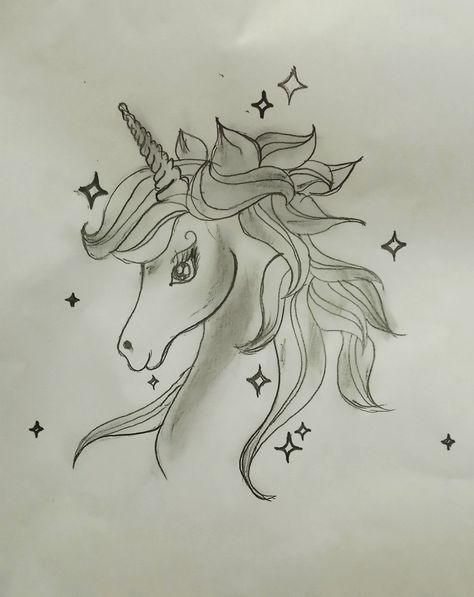 Unicorn Pencil Drawing, Unicorn Sketch Pencil, Unicorn Drawing Sketches, Unicorn Art Drawing, Unicorn Sketch, Magical Watercolor, Unicorn Pencil, Cute Rainbow Unicorn