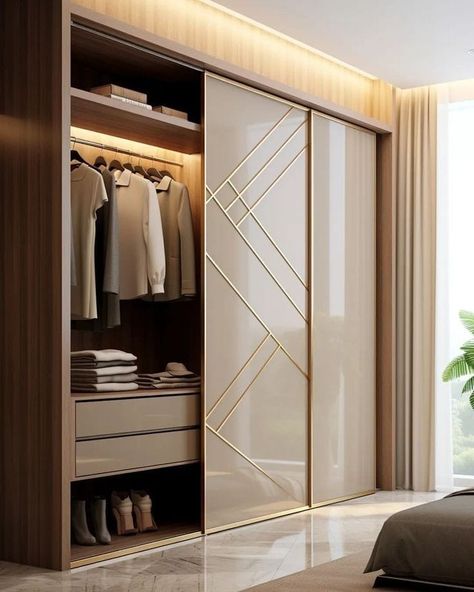 Slider Wardrobe Design, Luxury Wardrobe Design, Bedroom Interior Design Modern, Sliding Door Wardrobe Designs, Wall Wardrobe Design, Bedroom Pop Design, Wardrobe Design Modern, Almirah Designs, Modern Cupboard