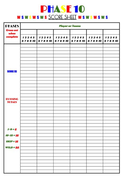 Free Printable Phase 10 Score Sheet Phase 10 Score Sheet, Math Word Search, Phase 10 Card Game, Richard Allen, Diy Carnival Games, Year Bible Reading Plan, Crown Printable, Diy Carnival, Entertainment Center Redo