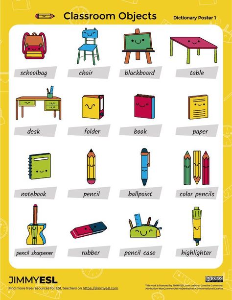 Things In The Classroom, High School Vocabulary, Classroom Vocabulary, Ingles Kids, School Objects, Classroom Objects, School Vocabulary, English Teaching Materials, Esl Vocabulary