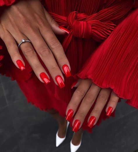 The Dark Feminine, Russian Manicure, 2024 Nails, Russian Red, Red Manicure, Daily Nail, Dark Feminine, Time Of The Year, Red Nails