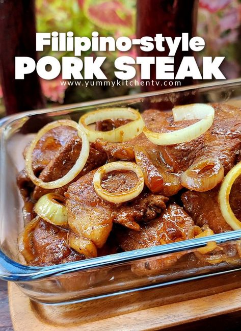 Pork Steak Filipino Style, Pork Steak Meal Ideas, Pork Chop Steaks Recipes, Pork Steak Grilled, Pork Leg Steak Recipes, Pork Steak Recipes Filipino, Boneless Pork Steak Recipes, Fried Pork Steak Recipes, Pork Steak Dinner Ideas