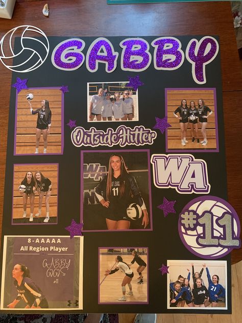 Boys Volleyball Senior Night Posters, Senior Poster Board Ideas Field Hockey, 8th Grade Volleyball Poster, Senior Night Posters Volleyball Libero, Senior Day Posters Volleyball, Senior Board Ideas Volleyball, 8th Grade Poster Ideas, Senior Year Volleyball Ideas, Senior Night Posters Track