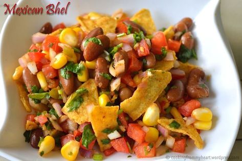 Mexican Bhel Recipe, Bhel Recipe, Fusion Recipes, Recipes Mexican, Puffed Rice, Cooking Club, Spicy Food, Fusion Food, Family Cooking