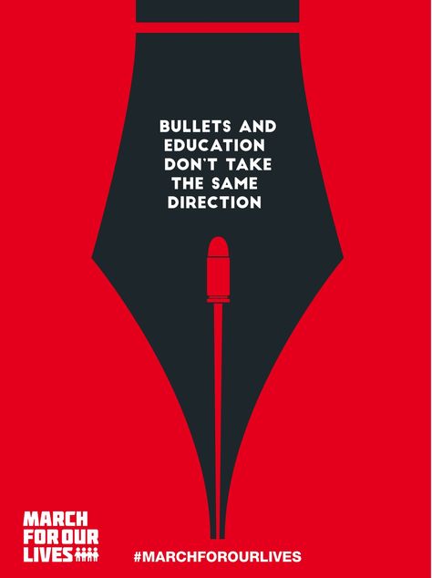 Print advertisement created by Adpro Communications, Jordan for March For Our Lives, within the category: Public Interest, NGO. Education Poster Design, March For Our Lives, Awareness Poster, Publicidad Creativa, Graphic Design Ads, Education Poster, Creative Posters, Graphic Design Advertising, Creative Ads