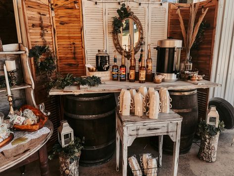 Wedding Coffee Station, Coffee Station Wedding, Boho Barn Wedding, Coffee Bar Wedding, Wedding Coffee, Tea Station, Field Wedding, Newport Wedding, Rustic Outdoor Wedding