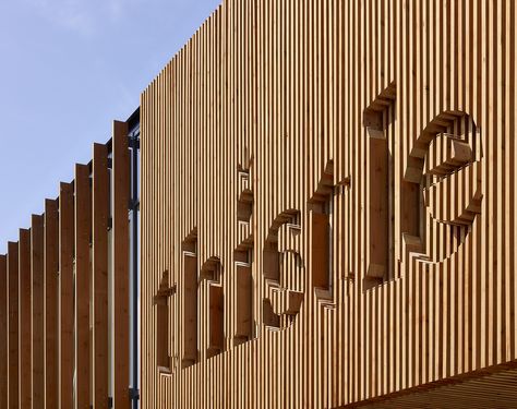 Gallery of Thistle / 3DReid - 6                                                                                                                                                                                 More Office Signage, Wood Facade, Architectural Signage, Wooden Facade, Retail Signage, Exterior Signage, Architecture Logo, Outdoor Signage, Timber Cladding