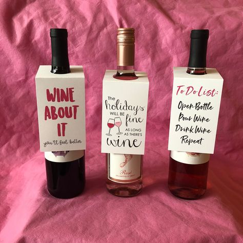 Funny Wine Bottle Labels, Wine Bottle Gift Tags, Wine Favors, Wine Birthday, Bottle Gift Tags, Gift Tag Labels, Wine Bottle Design, Wine Bottle Tags, Birthday Labels