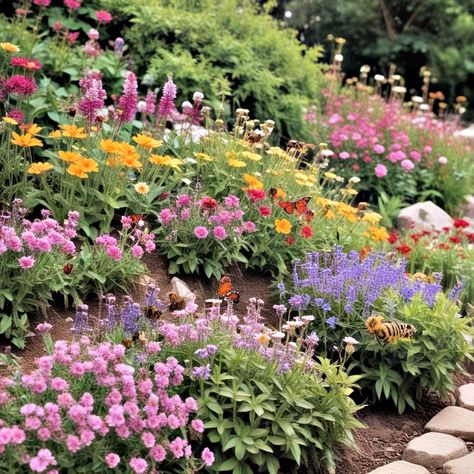 25 Sloped Backyard Ideas on A Budget Slope Flower Garden, Sunny Slope Landscaping, Flower Garden On A Hill Sloped Yard, Landscaping On A Small Slope, Gentle Slope Landscaping, Slope Landscaping Ideas Low Maintenance, Sloped Flower Bed Ideas, Full Sun Hillside Landscaping, Flower Garden On A Slope