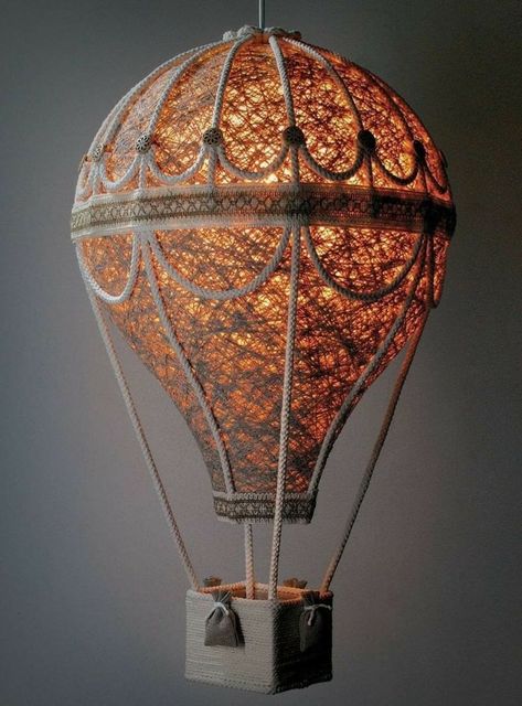 Hot Air Balloon Lamps, Hot Air Ballon Diy, Mashroom Lamp, Diy Air Balloon, Hot Air Balloon Diy, Air Balloon Craft, Hot Air Balloon Craft, Diy Hot Air Balloons, Hot Air Balloon Decorations