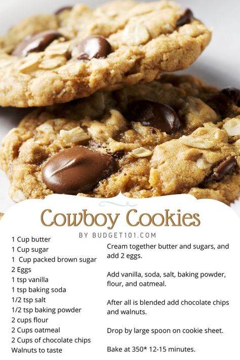 Essen, Laura Bush Cowboy Cookies, Cowboy Cookie Recipe, I Lost 100 Pounds, Cowboy Cookies, Bakery Ideas, Cookie Time, Lost 100 Pounds, Cookies Recipes Christmas