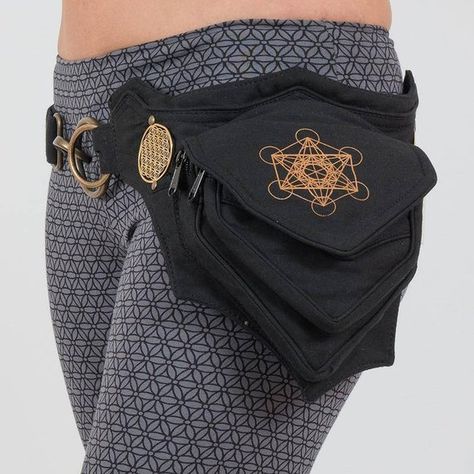 Festival Belt Utility Belt festival hip bag sacred geometry | Etsy Metatrons Cube Sacred Geometry, Steampunk Belt, Steampunk Bag, Hip Purse, Thigh Bag, Festival Belt, Metatrons Cube, Seed Of Life, Waist Pouch