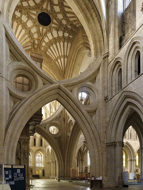 Wells Cathedral Wells Somerset, Wells Cathedral, Cathedral Architecture, Sacred Architecture, Amazing Buildings, Church Architecture, Unique Architecture, Gothic Architecture, Ancient Architecture